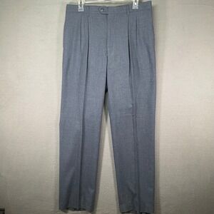 Unbranded Dress Pants Mens 34x31 Gray Excellent Pleated Straight Leg Slacks